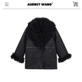 audreyyang_Warm_Wool_Shearling_Collar_Patchwork_Loose_Midlength_Women_Black_Long_Coats_MISSTT