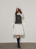 Lofi choose Slim Fit Commuter Round Neck Women Khaki Green Light Gray Long Sleeve T-Shirts