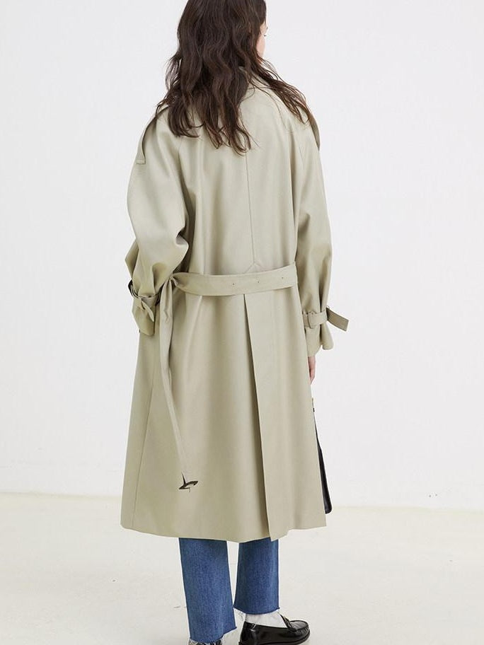 fano Minimalist Double Breasted Long Straight Fit Office Workwear Women Trench Coats
