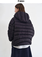 fano Ultra Warm 90 Percent White Duck Down Loose Hooded Unisex Down Jackets
