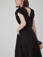 fano Flattering Natural Waist Korean A Line Casual Women Round Neck Maxi Dresses
