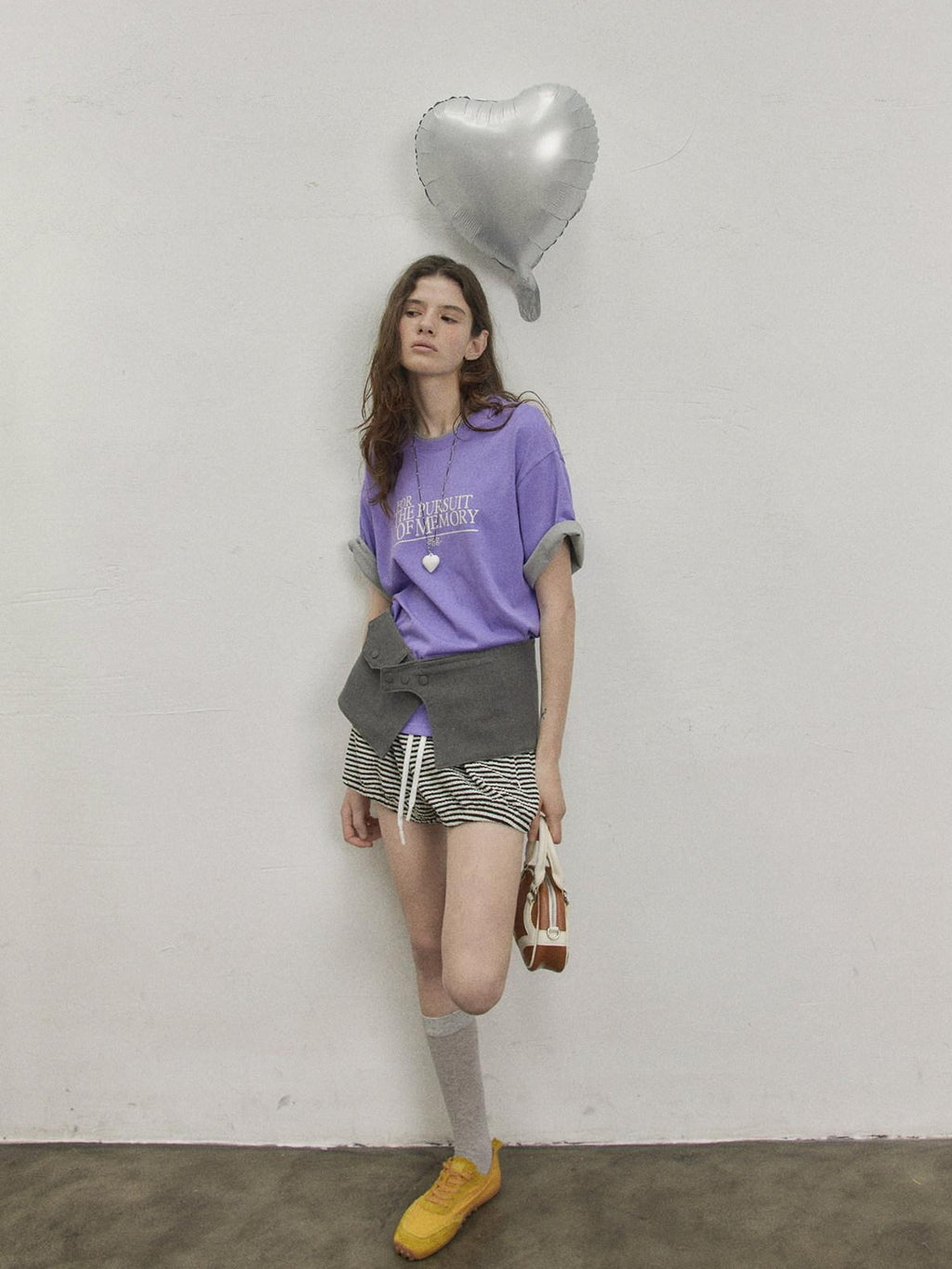 Lofi choose High Waist Relaxed Fit Women Office Commuter Black Apricot Striped Mini Shorts