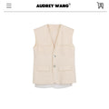 audreyyang_Light_Cream_Linen_V-neck_Button_Vest_With_Long_Pants_Women_Top_&_Pants_Sets_MISSTT