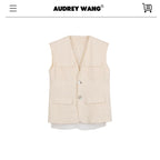 audreyyang_Light_Cream_Linen_V-neck_Button_Vest_With_Long_Pants_Women_Top_&_Pants_Sets_MISSTT