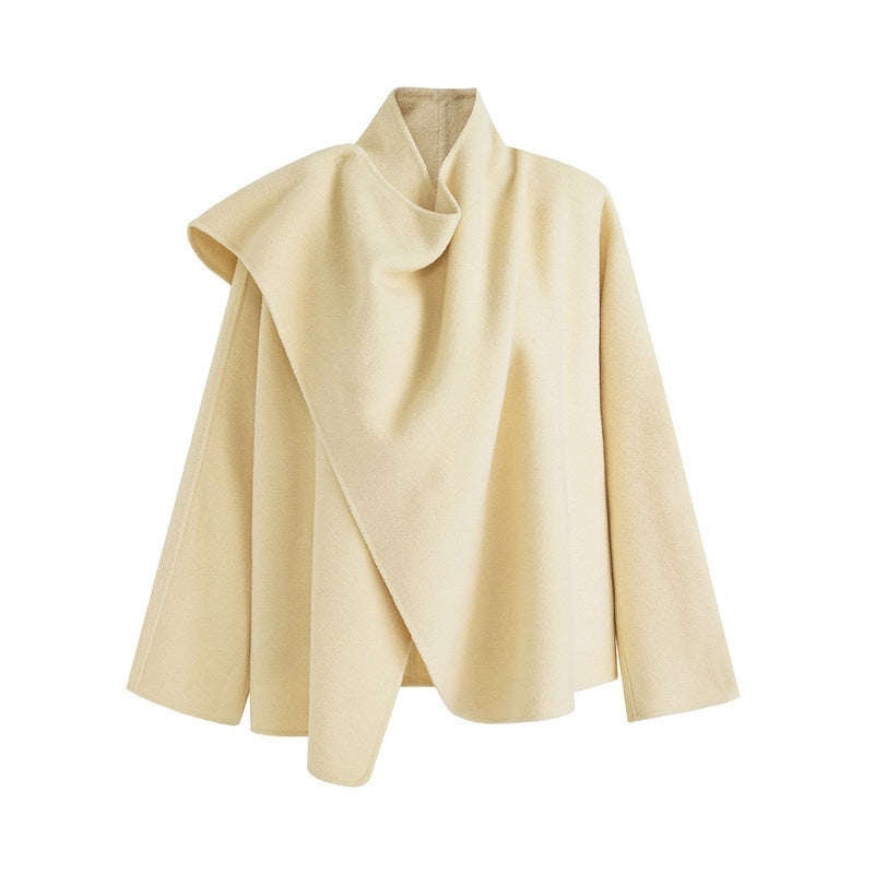 unspoken_Minimal_Commuter_Short_Straight_Fit_Women_Cream_Yellow_S_M_Wool_Coats_MISSTT