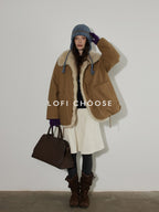 Lofi choose Pure Cotton High Waist Flared Loose Fit Women Office Off White Midi Skirts