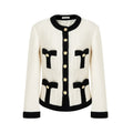 unspoken_Black_White_Colorblock_Office_Loose_Cropped_Round_Neck_Buttoned_Knit_Cardigans_MISSTT