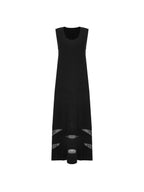 unspoken Elegant Sleeveless Cutout H Line Tank Dress City Commute Black Maxi Dresses