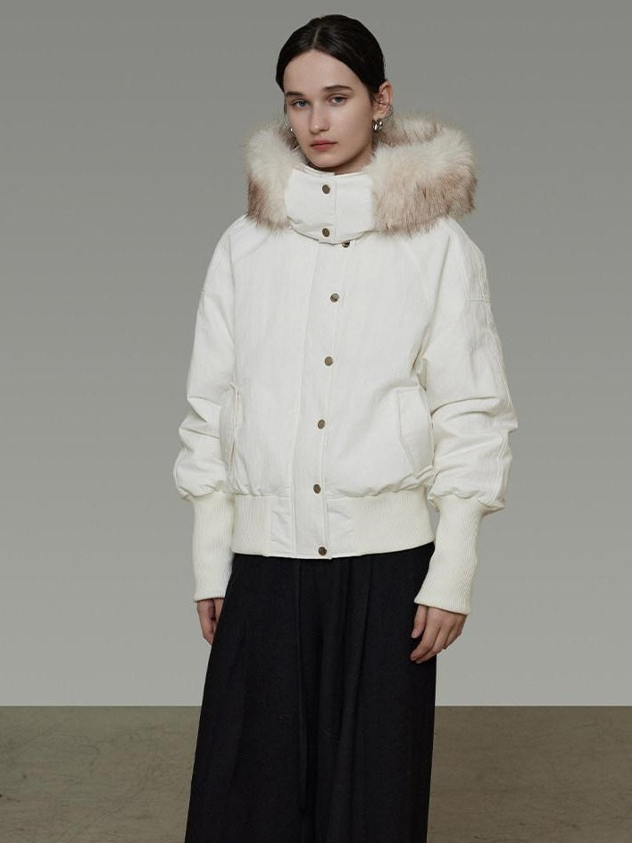 unspoken 90 Percent White Duck Down Warm Hooded Loose Short Commuter Women Down Jackets