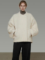 unspoken Premium Sheepswool Thick Tailored Relaxed Office One Button Wool Coats