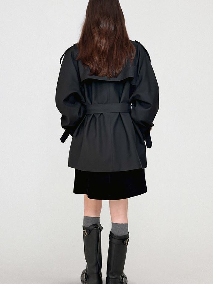 fano Double Breasted Mid Length Loose Fit Korean Commuter Women Classic Trench Coats