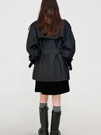 fano Double Breasted Mid Length Loose Fit Korean Commuter Women Classic Trench Coats
