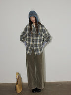 Lofi choose Loose Fit Plaid Button Front Collared Long Sleeve Commuter For Women Shirts