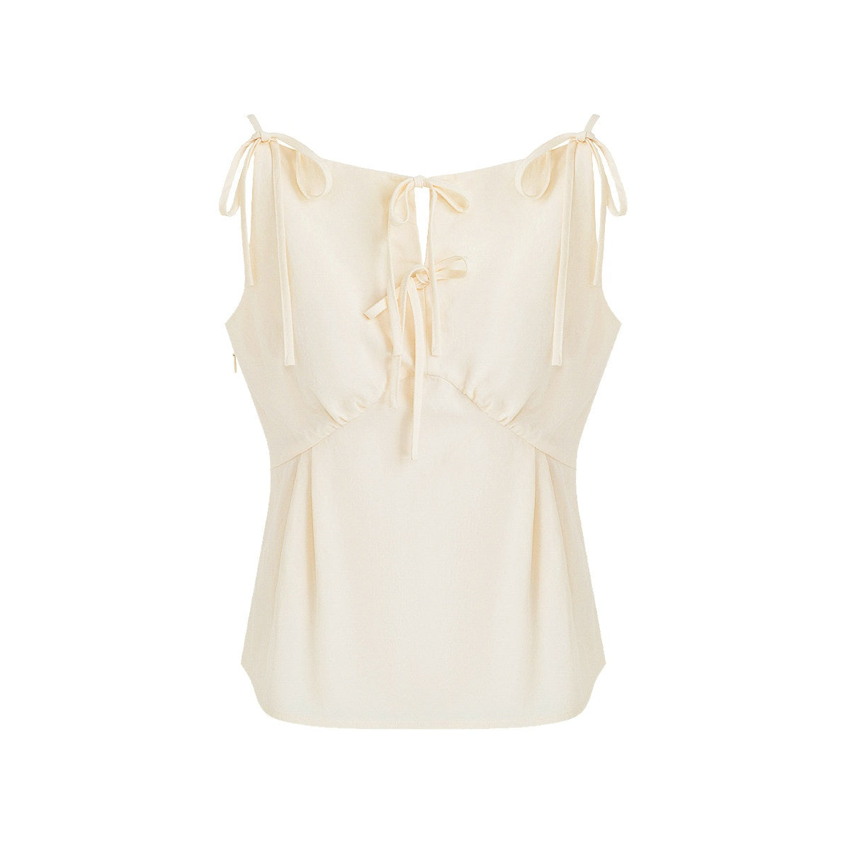 fano_Soft_Viscose_Blend_Slim_Fit_Tie_Detail_Office_Beige_Solid_Camisoles_MISSTT