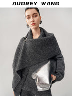 audreyyang Lyocell Blend Casual Loose Pullover Round Neck Women Two Piece Knit Sweaters