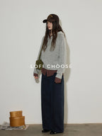 Lofi choose Soft Knit Button Front Loose Fit Commuter Womens Pullover Hoodie