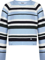 fano Thermal Warm Loose Fit Striped Crewneck Long Sleeve Women Commuter Sweaters