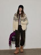 Lofi choose High Waist Casual Zipper Fly Cotton Blend Women Beige Brown Wide Leg Pants