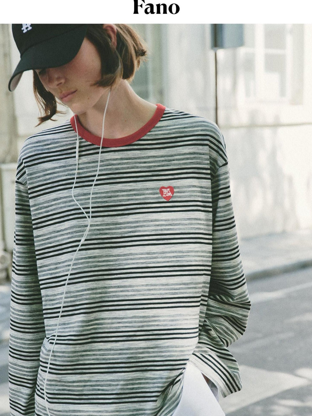 fano Moisture Wicking Casual Loose Patchwork Stripe Black Womens Long Sleeve T-Shirts