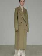 unspoken 70 Wool 30 Polyester Blend Minimalist Straight Double Breasted Blazer Wool Coats