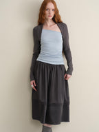 someonesometimes Stretch Viscose Midweight Colorblock Slanted Collar Slim Fit Women Sweaters
