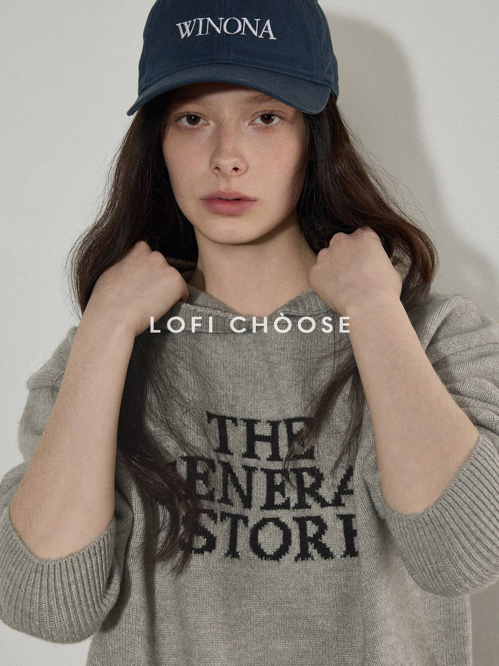 Lofi choose Cozy Knit Colorblock Letter Pullover Commuter Oversized Women Long Sleeve Hoodie