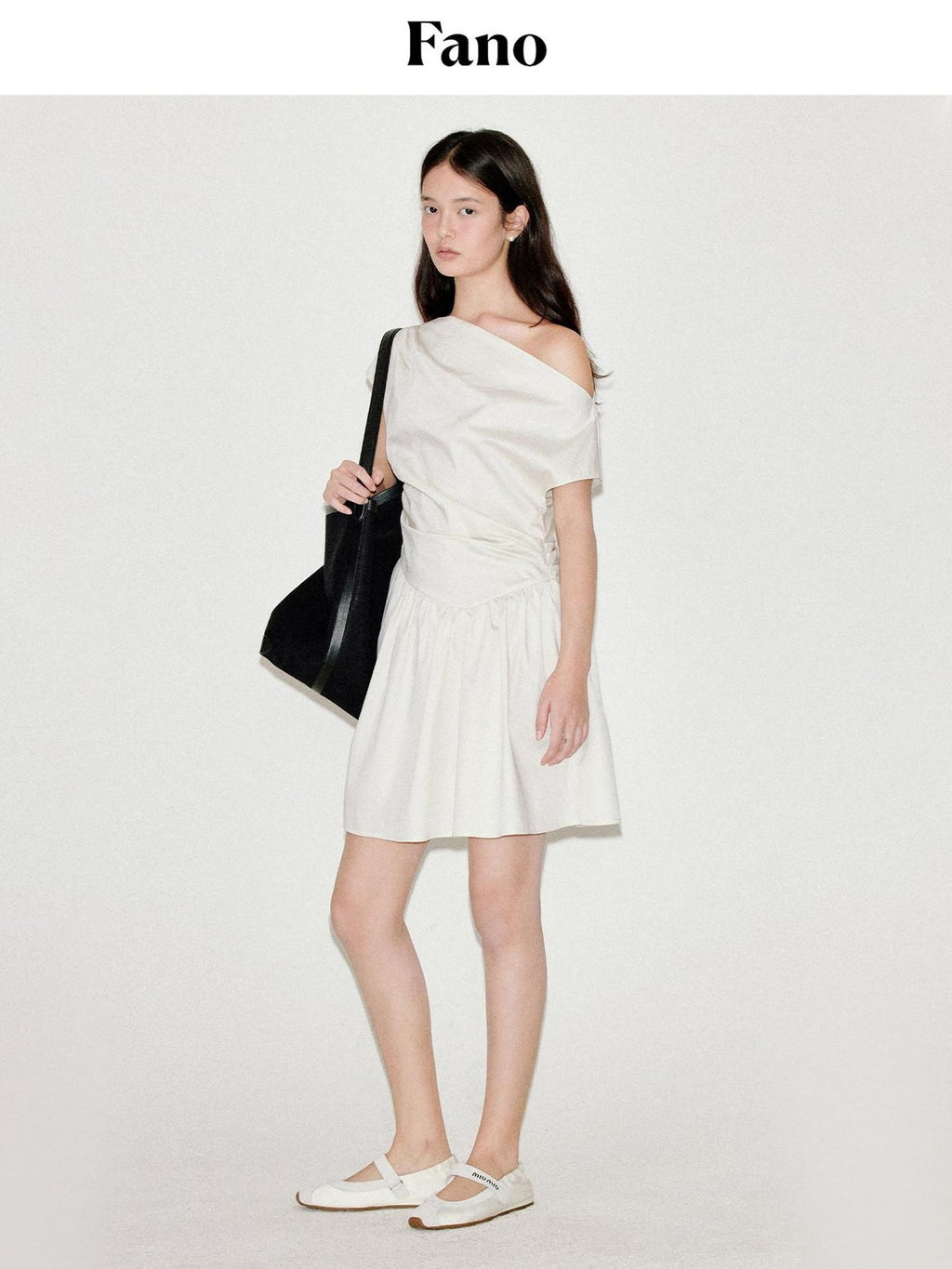 fano High Waist Cotton Blend A Line Office Casual Women Everyday Dresses Midi Dresses