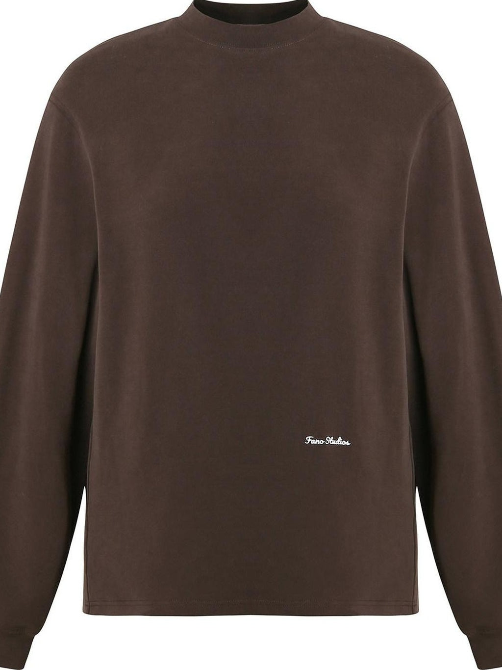 fano Embroidered Cotton Blend Relaxed Loose Womens Casual Long Sleeve T-Shirts