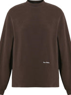 fano Embroidered Cotton Blend Relaxed Loose Womens Casual Long Sleeve T-Shirts
