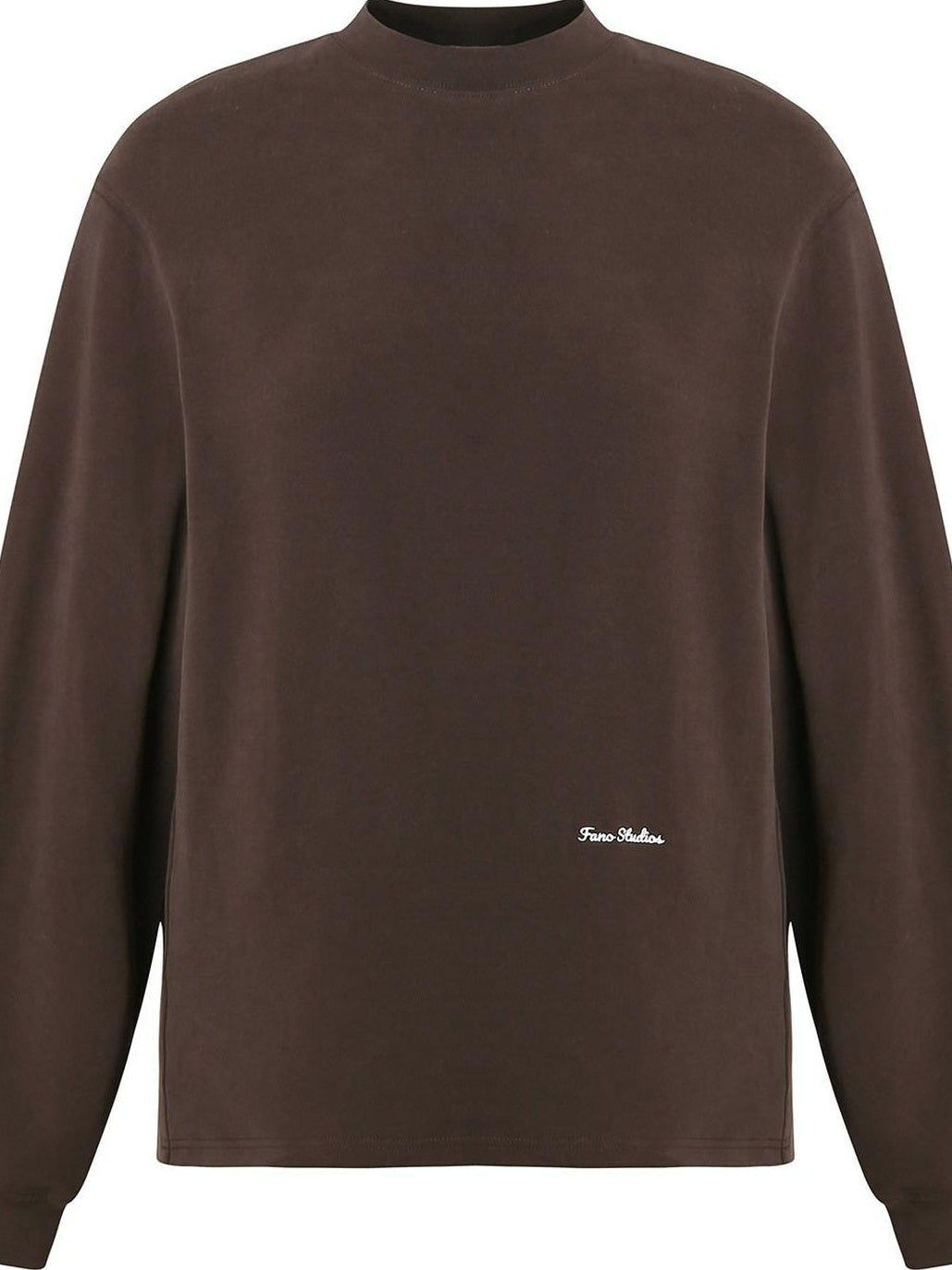 fano Embroidered Cotton Blend Relaxed Loose Womens Casual Long Sleeve T-Shirts