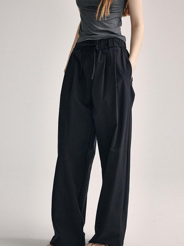 fano High Waist Tailored Minimalist Commuter Nylon Blend Pockets Straight Pants