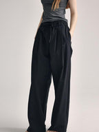 fano High Waist Tailored Minimalist Commuter Nylon Blend Pockets Straight Pants