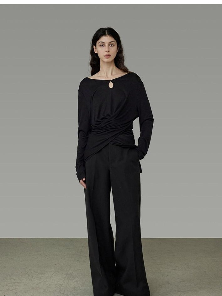unspoken Soft Stretch Slim Fit Minimal Commuter Knit Pullover For Women Black Sweaters