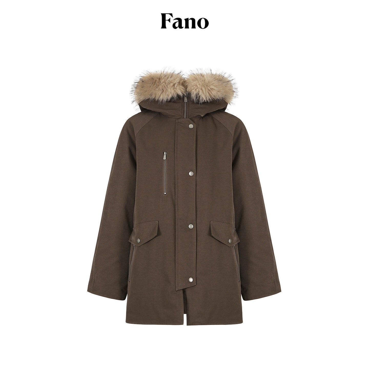 fano_Warm_90%_White_Duck_Down_Korean_Straight_Mid_Women_Red_Brown_Collar_Down_Jackets_MISSTT