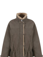 fano Insulated Korean Commuter Loose Stand Collar Grey Brown Puffer Jackets