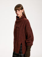 someone sometimes Vintage Red Turtleneck Commuter Pullover Knitwear Acrylic Wool Sweaters