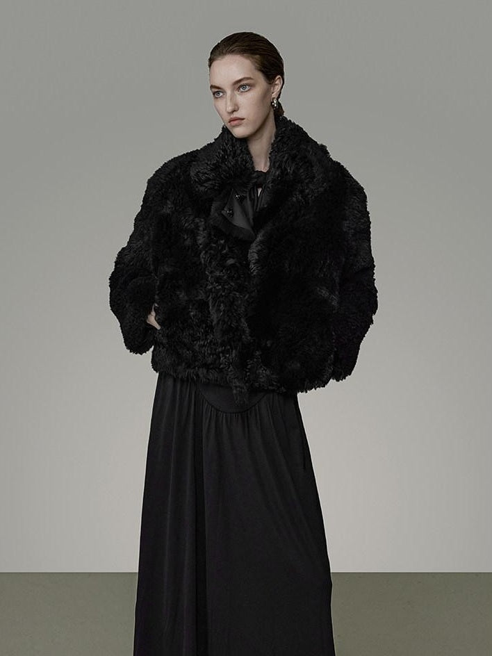 unspoken Black Minimalist Office Relaxed Fit Long Sleeve Young Women Short Coat