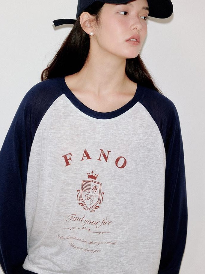 fano Moisture Wicking Cross Print Korean Loose Raglan Lyocell Long Sleeve T-Shirts