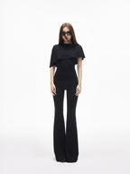 iamxiaa Asymmetric Cape Two Piece Off Shoulder Bustier Women's Lace Short Sleeve T-shirts
