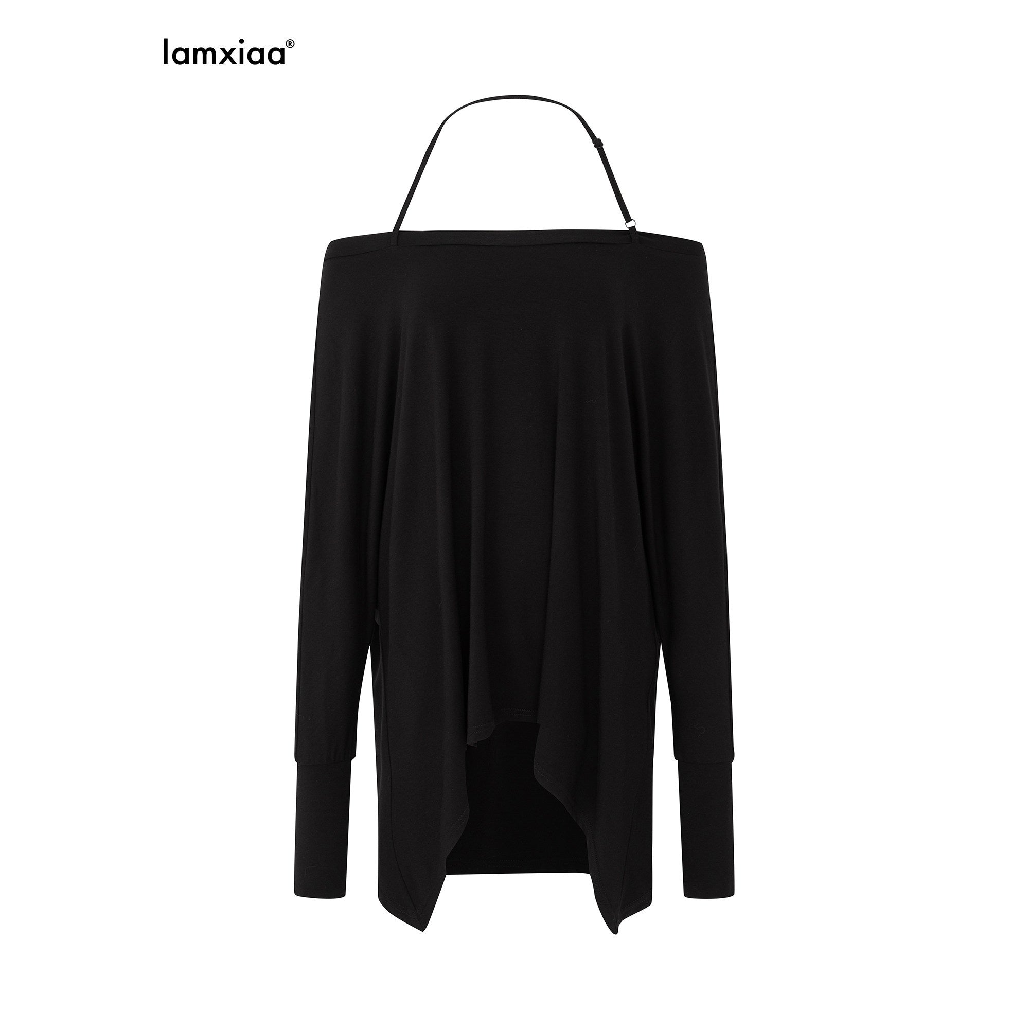 iamxiaa Asymmetrical Drapey Multiway Halter Off Shoulder Batwing Women's Knit Sweaters 949807447645