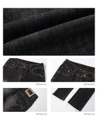 iamxiaa Black Vintage Washed Double Button Women's Cotton Stretch Denim Skinny Jeans