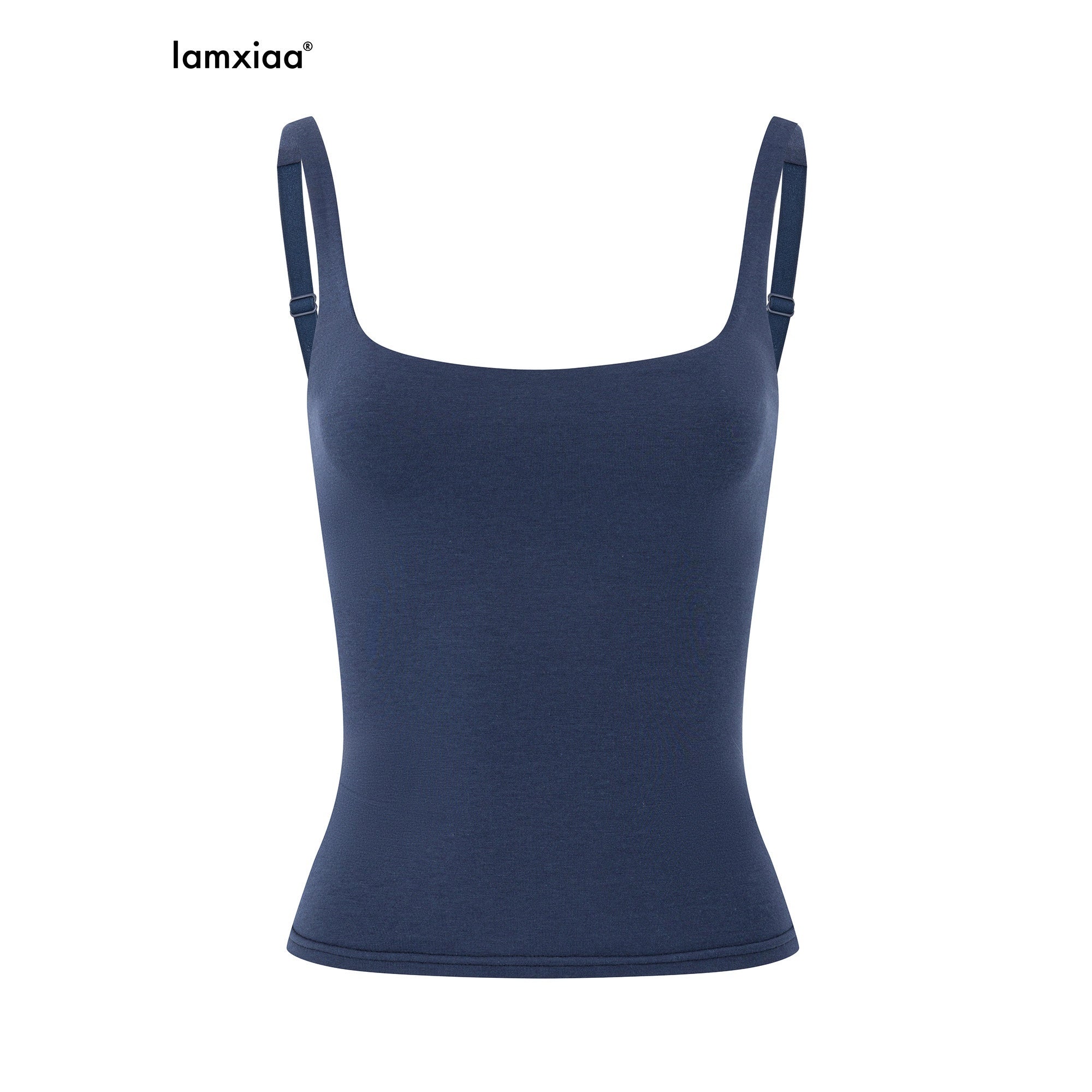 iamxiaa Classic Square Neck Adjustable Slim Fit Women's Cotton Stretch Knit Camisoles 1046108399614