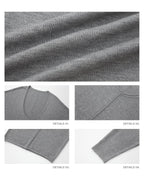 iamxiaa Deep U Neck Center Seam Batwing Women's Silk Wool Blend Long Sleeve T-shirts