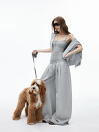 iamxiaa Deep U Neck Ribbed Slim Fit Button Front Women's Cotton Stretch Camisoles