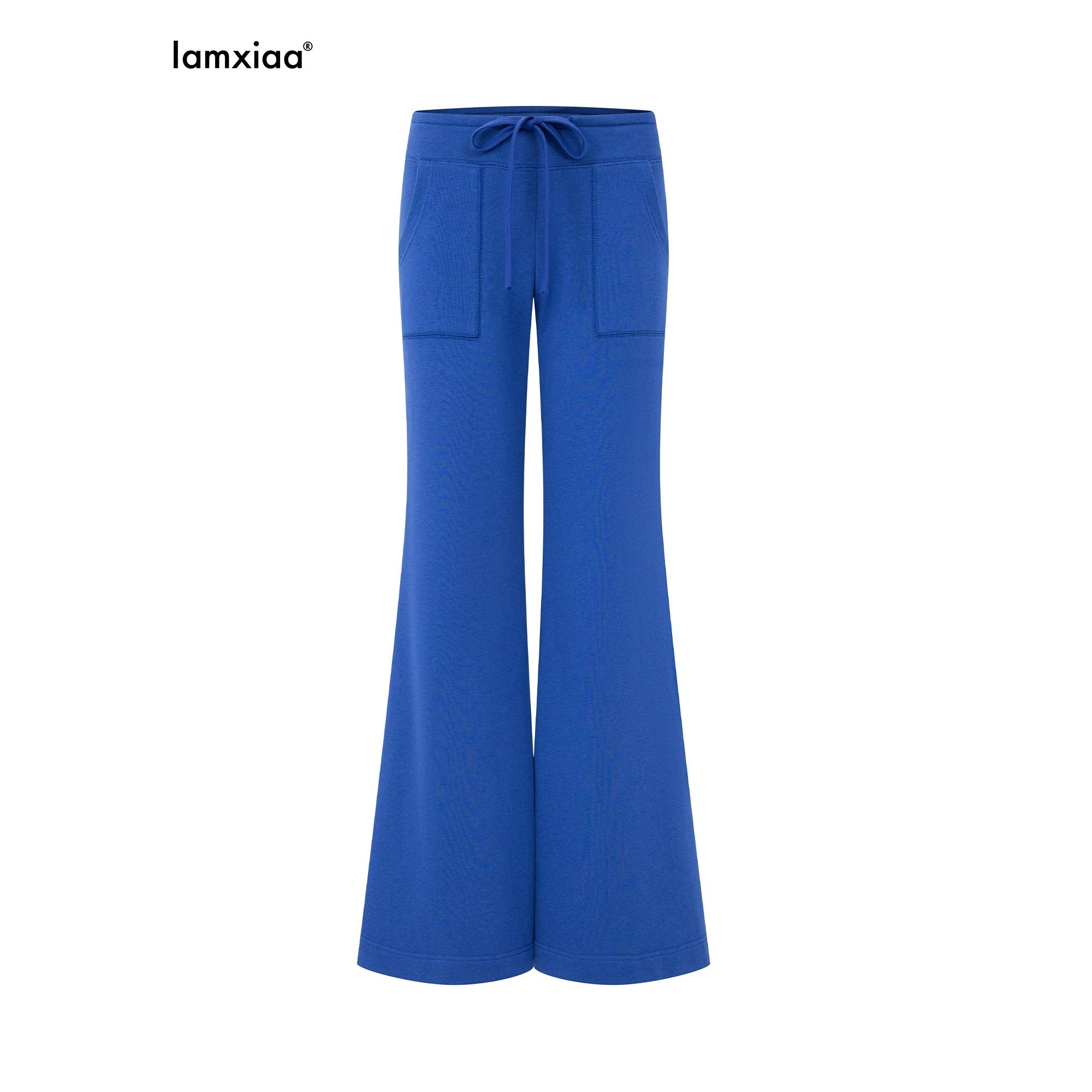 iamxiaa Low Waist Drawstring Square Patch Micro Flare Women's Cotton Sweatpants/joggers 1043676882888