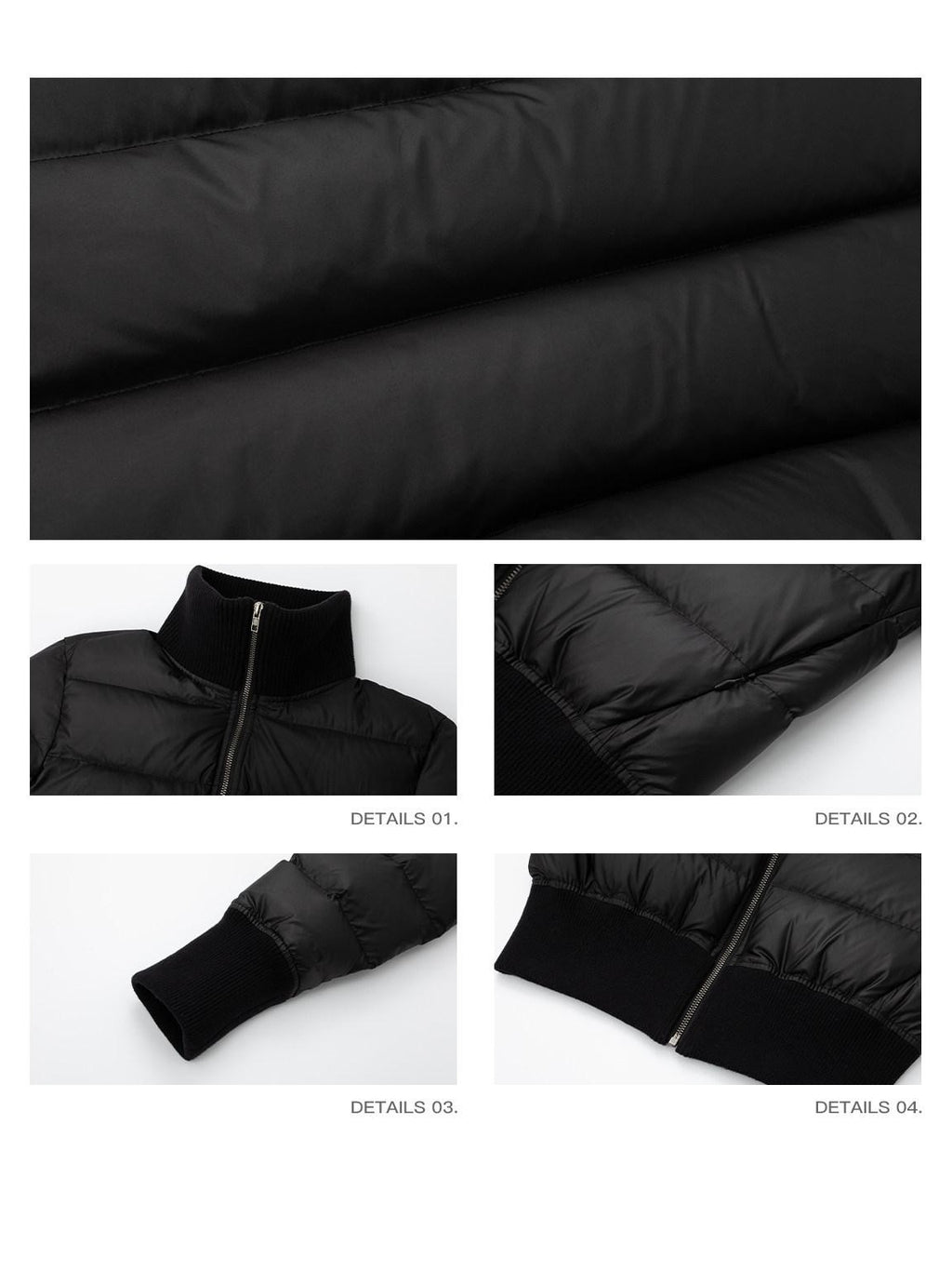 iamxiaa Micro Satin Sheen Ribbed Collar Slim Fit Women's 90 White Duck Down Jackets