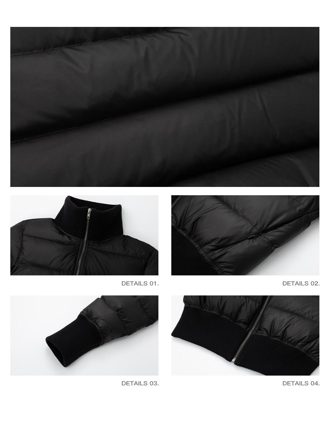 iamxiaa Micro Satin Sheen Ribbed Collar Slim Fit Women's 90 White Duck Down Jackets