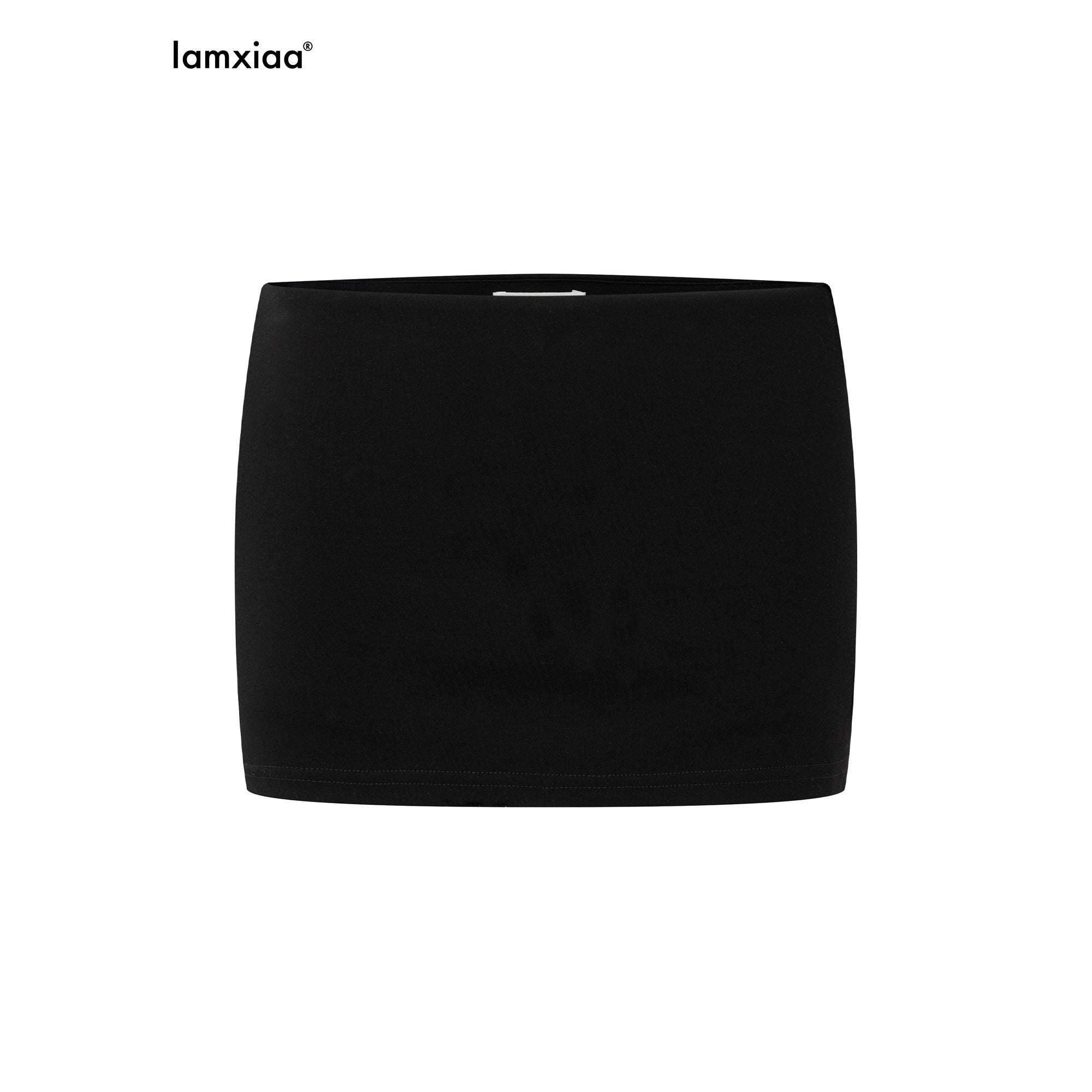 iamxiaa Minimal Crewneck Mid Sleeve Slim Fit Women's Low Waist Bodycon Top & Shorts Sets 1029690531819