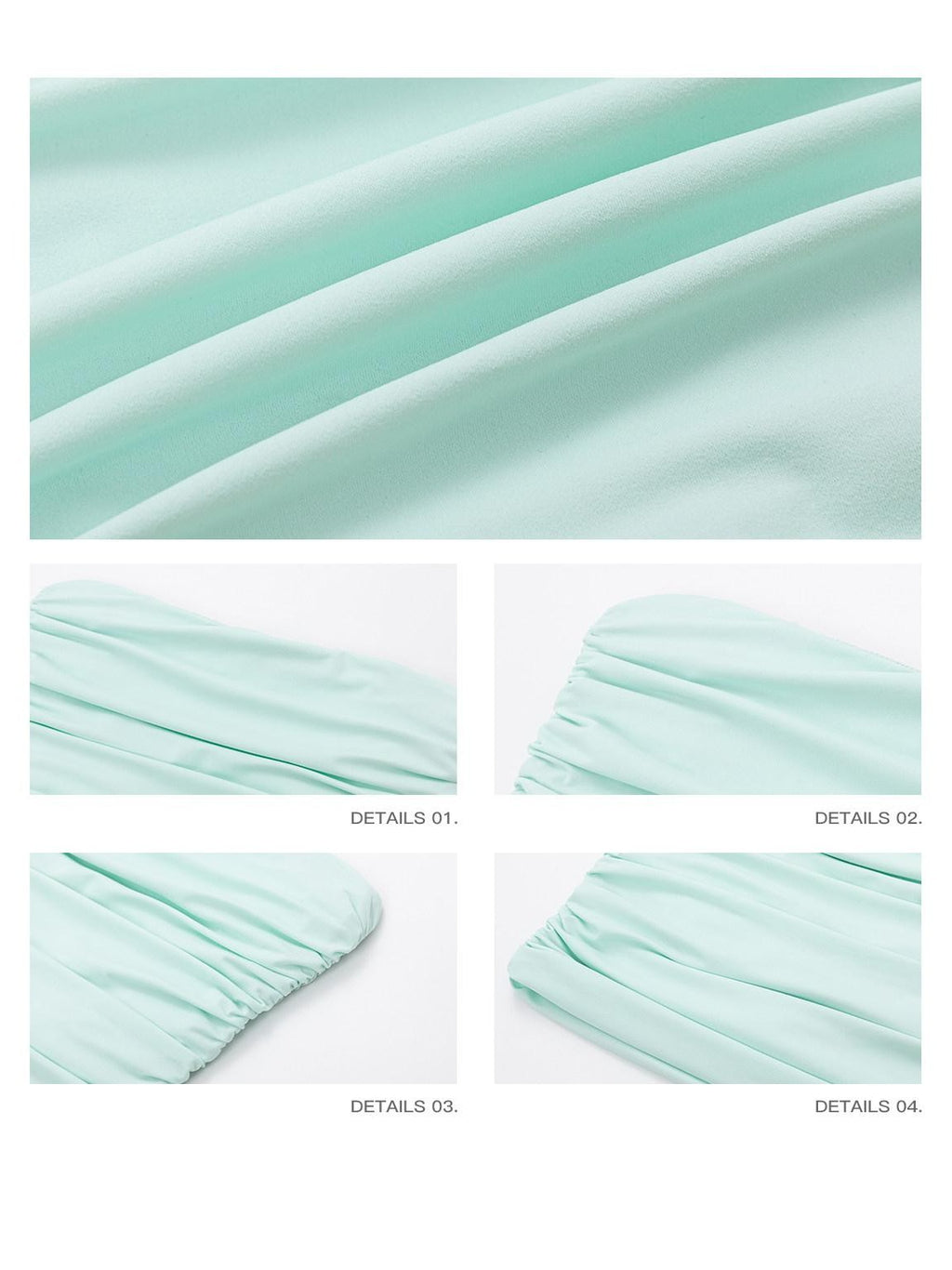 iamxiaa Mint Green Ruched Low Waist Vintage Women's Built In Liner Bodycon Mini Skirts