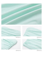 iamxiaa Mint Green Ruched Low Waist Vintage Women's Built In Liner Bodycon Mini Skirts